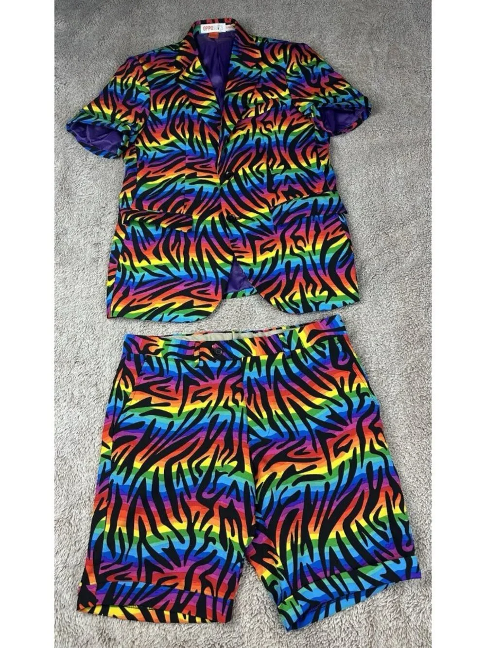 OppoSuits Wild Rainbow Summer Suit 2 Piece Set NO TIE Mens 36